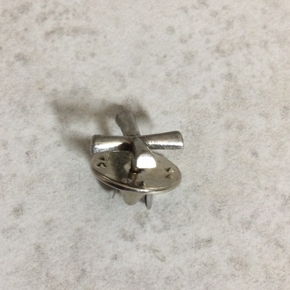 Silver cross tie tack pin - Picture 3 of 6